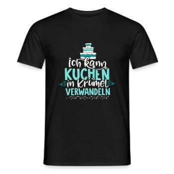 Kuchen, Torte, Backen & dann in Krümel verwandeln. - Männer T-Shirt - Schwarz - Vorne - AI Model Male 178 light (178cm)