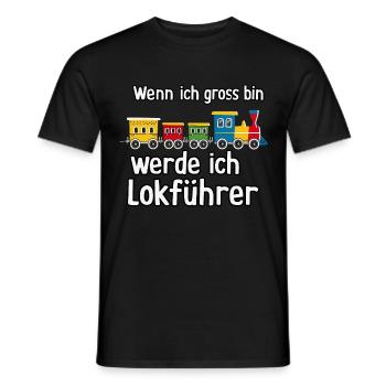 Wenn ich groß bin werde ich Lokführer für einen - Männer T-Shirt - Schwarz - Vorne - AI Model Male 178 light (178cm)