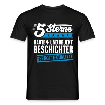 5Sterne Bauten- und Objektbeschichter - Männer T-Shirt - Schwarz - Vorne - AI Model Male 178 light (178cm)