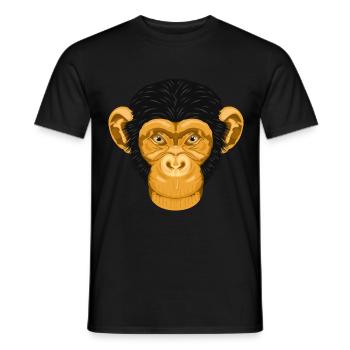 Monkey Chimpanzee Monkey - Men's T-Shirt - black - Front - AI Model Male 178 light (178cm)