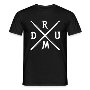 DRUM crossed drumsticks cool drummers - Men's T-Shirt - black - Front - AI Model Male 178 light (178cm)