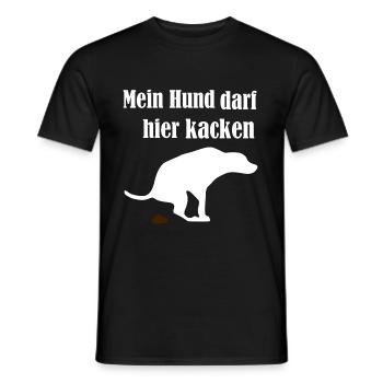 Mon chien peut chier ici | Chien défait - T-shirt homme - noir - Devant - AI Model Male 178 light (178cm)