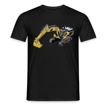 Crawler Excavator Colored Excavator - Men's T-Shirt - black - Front - AI Model Male 178 light (178cm)