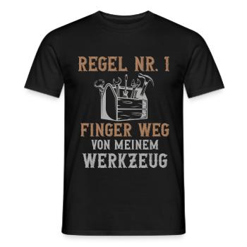 Finger weg von meinem Werkzeug Handwerk lustig - Männer T-Shirt - Schwarz - Vorne - AI Model Male 178 light (178cm)