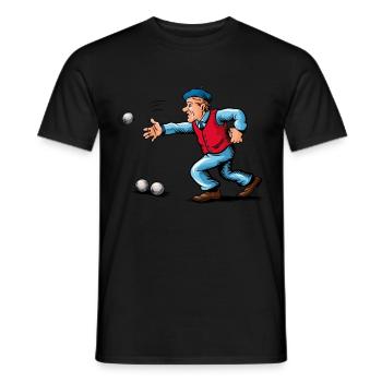 Franzose spielt Petanque für einen Petanque - Männer T-Shirt - Schwarz - Vorne - AI Model Male 178 light (178cm)