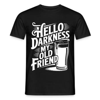 Hello Darkness My Old Friends Beer Lover - T-shirt homme - noir - Devant - AI Model Male 178 light (178cm)