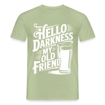 Hello Darkness My Old Friends Beer Lover - Männer T-Shirt - Sage - Vorne - AI Model Male 178 light (178cm)