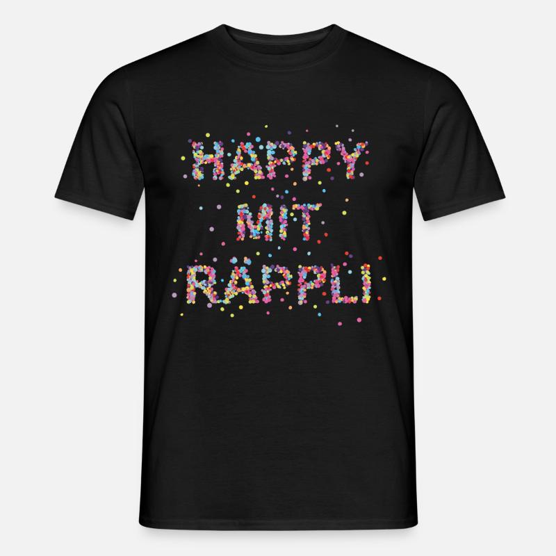 Happy mit Räppli - Männer T-Shirt - Schwarz