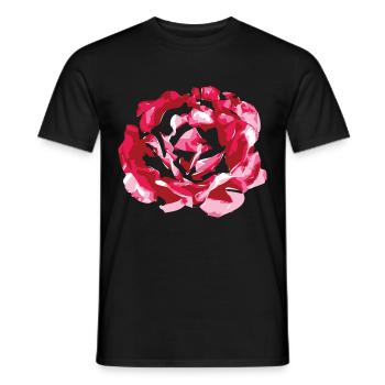 Rose Roses Flower Blossom Garden Nature Gift - Men's T-Shirt - black - Front - AI Model Male 178 light (178cm)