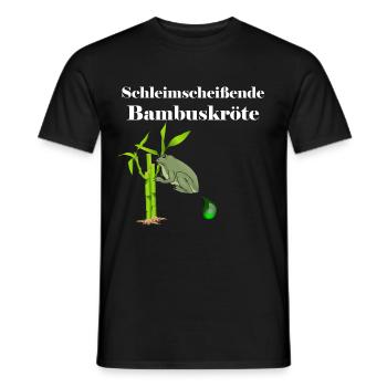 Schleimscheissende Bambuskröte | frog - Men's T-Shirt - black - Front - AI Model Male 178 light (178cm)