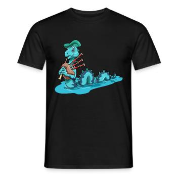 Seeungeheuer Fabelwesen Schottland Dudelsack - Männer T-Shirt - Schwarz - Vorne - AI Model Male 178 light (178cm)
