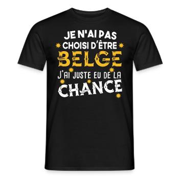 Belgique Belge Bruxelles Cadeau Humour Pays - T-shirt homme - noir - Devant - AI Model Male 178 light (178cm)