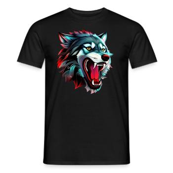 wolf - Men's T-Shirt - black - Front - AI Model Male 178 light (178cm)