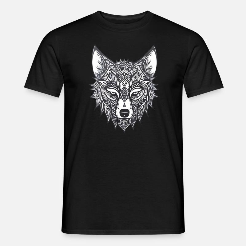 Wolffuchs - Männer T-Shirt - Schwarz