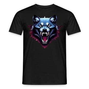 wolf - Men's T-Shirt - black - Front - AI Model Male 178 light (178cm)