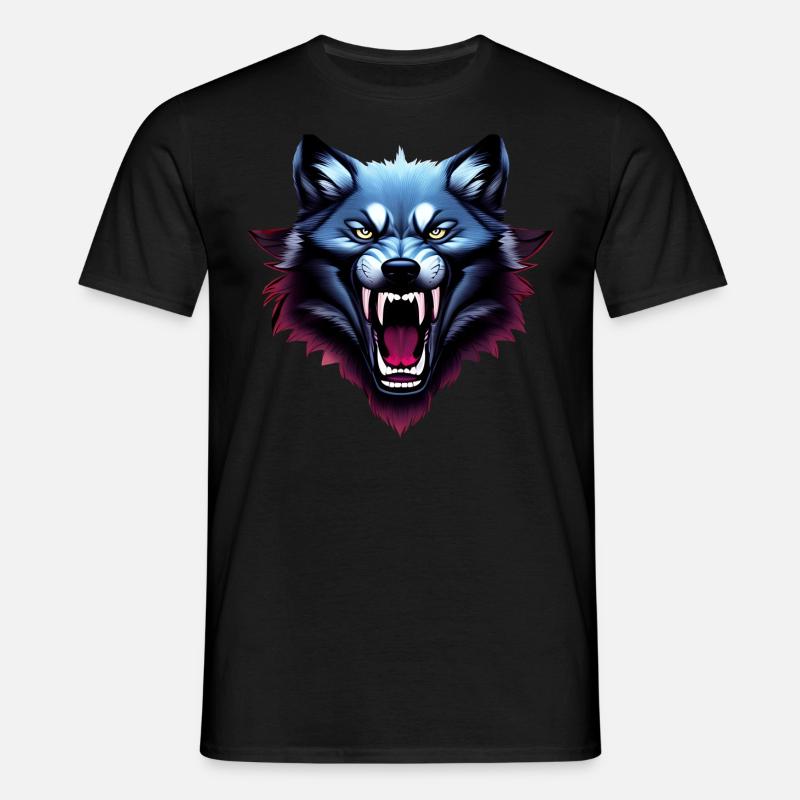 Wolf - Männer T-Shirt - Schwarz
