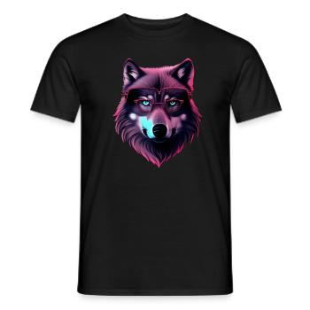 Wolf - Men's T-Shirt - black - Front - AI Model Male 178 light (178cm)