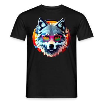 Wolf - Männer T-Shirt - Schwarz - Vorne - AI Model Male 178 light (178cm)