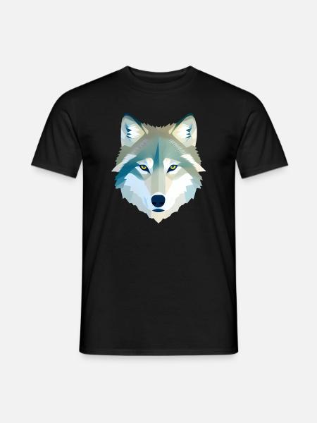 Wolf - Männer T-Shirt - Schwarz