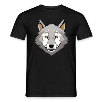 wolf - Men's T-Shirt - black - Front - AI Model Male 178 light (178cm)