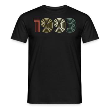 1993 Birthday Vintage 1993 Gift 1993 - Men's T-Shirt - black - Front - AI Model Male 178 light (178cm)