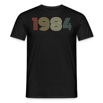 1984 Anniversaire Millésime 1984 Cadeau 1984 - T-shirt homme - noir - Devant - AI Model Male 178 light (178cm)