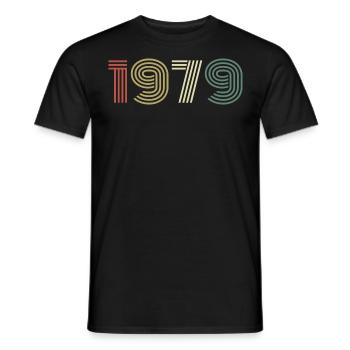 1979 Birthday Vintage 1979 Gift 1979 - Men's T-Shirt - black - Front - AI Model Male 178 light (178cm)