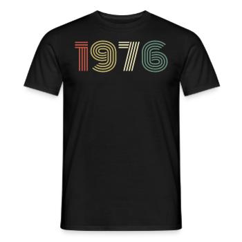 1976 Birthday Vintage 1976 Gift 1976 - Men's T-Shirt - black - Front - AI Model Male 178 light (178cm)