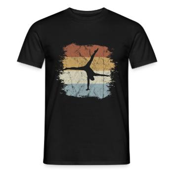 Retro Vintage Style Handstand Einarm Akrobatik - Männer T-Shirt - Schwarz - Vorne - AI Model Male 178 light (178cm)