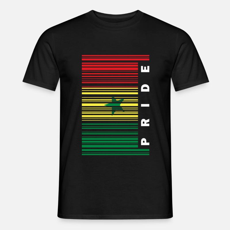Drapeau du Sénégal fierté code à barres - T-shirt Homme - noir