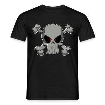 Cooler Totenkopf im Piratenflaggen Stil Shirt - Männer T-Shirt - Schwarz - Vorne - AI Model Male 178 light (178cm)