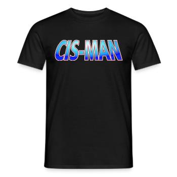 Cis-Man - Mann-80er Jahre Satire-Geschlecht-Ver.2 - Männer T-Shirt - Schwarz - Vorne - AI Model Male 178 light (178cm)