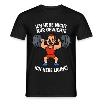 Gewichtheber hebt Laune - Männer T-Shirt - Schwarz - Vorne - AI Model Male 178 light (178cm)