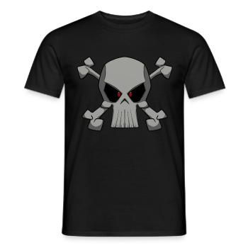 Cooler Totenkopf im Piratenflaggen Stil Shirt - Männer T-Shirt - Schwarz - Vorne - AI Model Male 178 light (178cm)