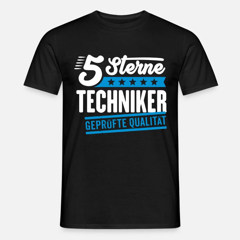 5Sterne Techniker - Männer T-Shirt - Schwarz