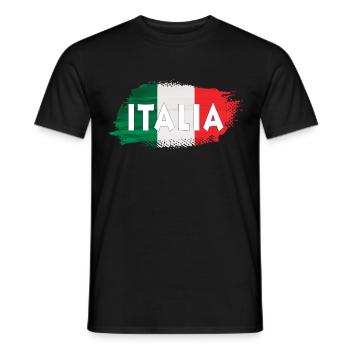 Fußball Italien Italienische Flagge T Shirt - Männer T-Shirt - Schwarz - Vorne - AI Model Male 178 light (178cm)