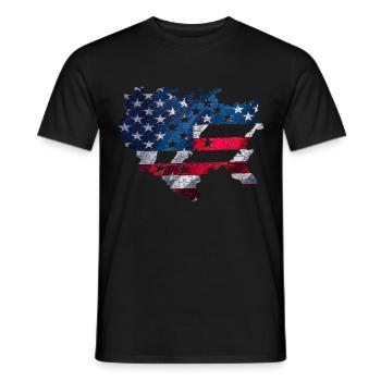 USA Karte Amerika Landkarte Puzzel für - Männer T-Shirt - Schwarz - Vorne - AI Model Male 178 light (178cm)