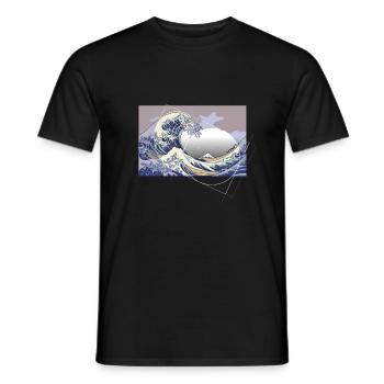 Hokusai Meets Fibonacci - Männer T-Shirt - Schwarz - Vorne - AI Model Male 178 light (178cm)