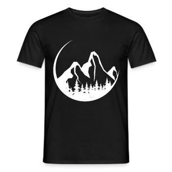 Circle - Mountain - (7) - Men's T-Shirt - black - Front - AI Model Male 178 light (178cm)