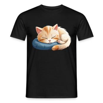 Offizielles Schlafshirt Kätzchen - Männer T-Shirt - Schwarz - Vorne - AI Model Male 178 light (178cm)