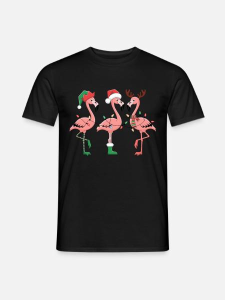 Flamingo Weihnachten - Männer T-Shirt - Schwarz