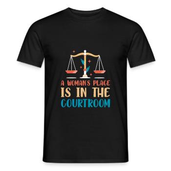 A Woman's Place Is In The Courtroom 3 - Männer T-Shirt - Schwarz - Vorne - AI Model Male 178 light (178cm)
