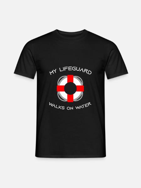 My Lifeguard Walks On Water 2 - Männer T-Shirt - Schwarz