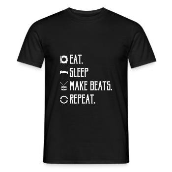 Eat. Sleep. Make Beats. Repeat. 2 - Männer T-Shirt - Schwarz - Vorne - AI Model Male 178 light (178cm)