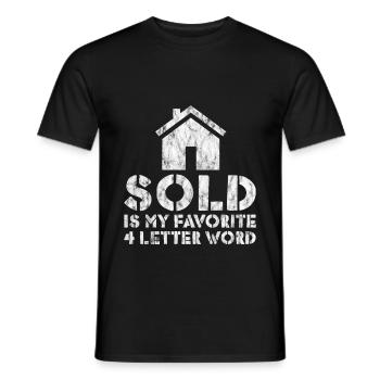 Sold Is My Favorite 4 Letter Word 2 - T-shirt homme - noir - Devant - AI Model Male 178 light (178cm)