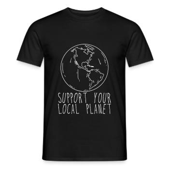 Soutenez votre planète locale 2 - T-shirt homme - noir - Devant - AI Model Male 178 light (178cm)