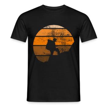 Retro - Wandern - - Männer T-Shirt - Schwarz - Vorne - AI Model Male 178 light (178cm)