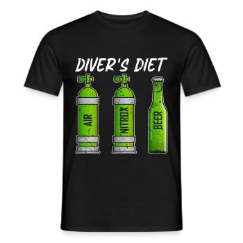 Taucher Diät Bier Lustig Tauchen - Männer T-Shirt - Schwarz - Vorne - AI Model Male 178 light (178cm)