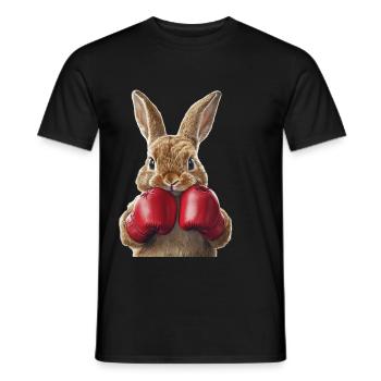 Hase - Männer T-Shirt - Schwarz - Vorne - AI Model Male 178 light (178cm)