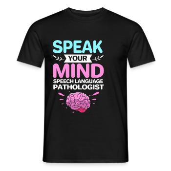 Speech Therapist Speech Therapy Speech Therapist - Men's T-Shirt - black - Front - AI Model Male 178 light (178cm)